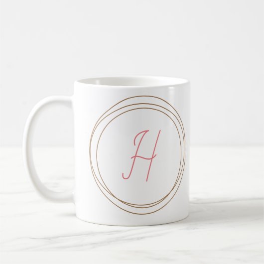 Monogram Letter "H"-Mok Koffiemok (Links)