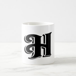 Monogram Letter H Name Initiaal Koffiemok