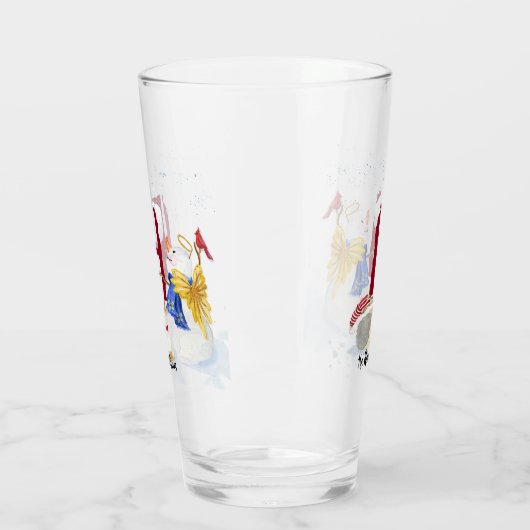 Monogram Letter H Winter Trees Kerstmis Snowman Glas (Links)