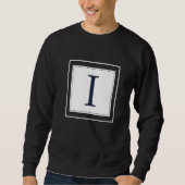 Monogram Letter I Alphabet I Initial Navy Blue   Trui (Voorkant)