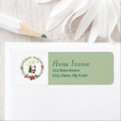 Monogram Letter I Christmas Wreath w / Santa Claus Etiket (Insitu)