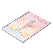 Monogram Letter I Flamingo Girl Daily Studies Notitieboek (Linkerzijde)