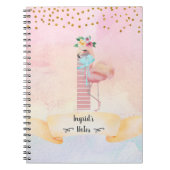Monogram Letter I Flamingo Girl Daily Studies Notitieboek (Voorkant)