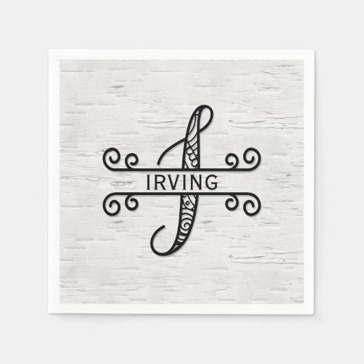 Monogram Letter I met familienaam Servet (Voorkant)