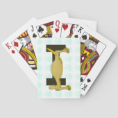 Monogram letter I Pony gepersonaliseerd Speelkaarten (Achterkant)