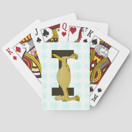 Monogram letter I Pony gepersonaliseerd Speelkaarten