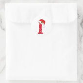 Monogram letter I, Santa hat Kerst sticker (Tas)