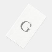 Monogram Letter Initiaal Afstudeerfeest Grijs Servet (Hoek)