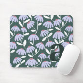 Monogram Letter Initiaal Groen Bloemmotief Muismat (Met muis)
