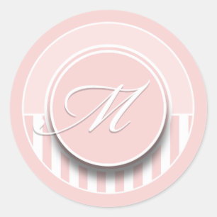 Monogram Letter-Initiaal M Sticker-zegeletiket Ronde Sticker