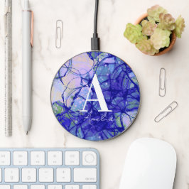 Monogram Letter-Initiaal Naam Abstract Art Blue