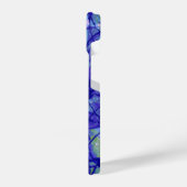 Monogram Letter-Initiaal Naam Blauw Abstract Kunst iPhone Hoesje (Linkerkant)