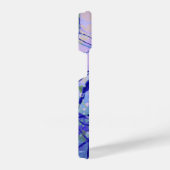 Monogram Letter-Initiaal Naam Blauw Abstract Kunst iPhone Hoesje (Rechterkant)