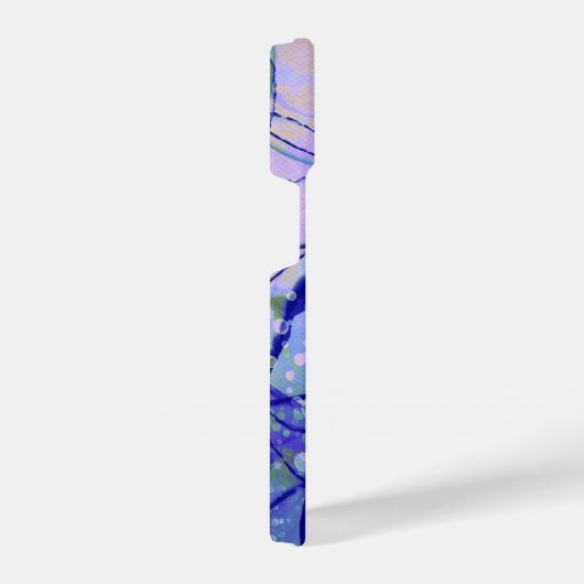 Monogram Letter-Initiaal Naam Blauw Abstract Kunst iPhone Hoesje (Rechterkant)