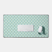 Monogram Letter Initiaal Tealblauw Vintage Bloemmo Bureaumat (Keyboard & Muis)