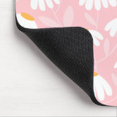 Monogram Letter Initial Roze/Wit Bloemmotief Muismat (Hoek)