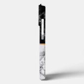 Monogram Letter iPhone Case Black White Marble (Achterkant / Links)
