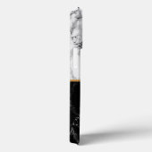 Monogram Letter iPhone Case Black White Marble (Achterkant / Rechts)