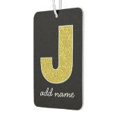 Monogram Letter J - Black en Fake Sparkle Glitter Luchtverfrisser (Links)