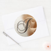 Monogram Letter J Bruiloft Envelop Sticker (Envelop)