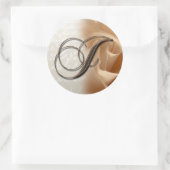 Monogram Letter J Bruiloft Envelop Sticker (Tas)