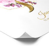 Monogram Letter J Gold Foil & Pink Floral Nursery Poster (Hoek)