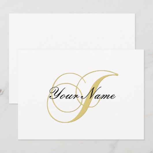 Monogram Letter J Golden Single (Voorkant / Achterkant)