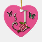 MONOGRAM LETTER J - HEART ORNAMENT (Voorkant)