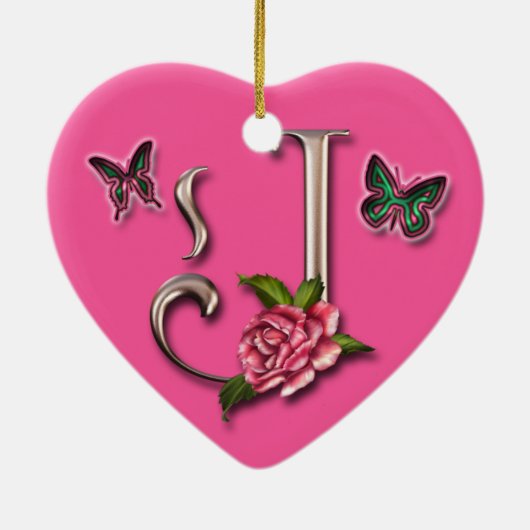 MONOGRAM LETTER J - HEART ORNAMENT (Achterkant)