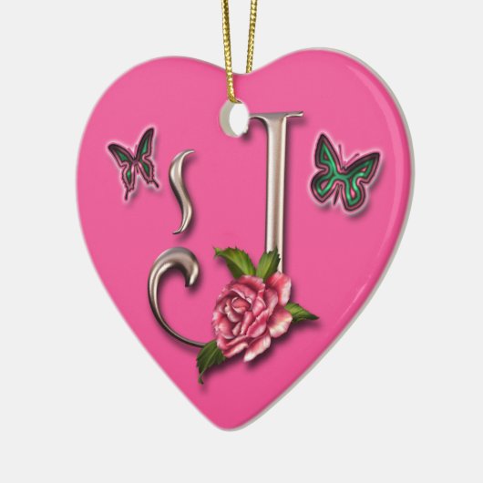 MONOGRAM LETTER J - HEART ORNAMENT (Links)