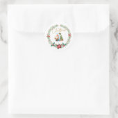 Monogram letter J, Kerstkrans w / Sinterklaas Ronde Sticker (Tas)