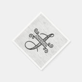 Monogram Letter J met familienaam Servet (Hoek)