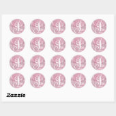 Monogram Letter J Pink Roses Sticker (Vel)
