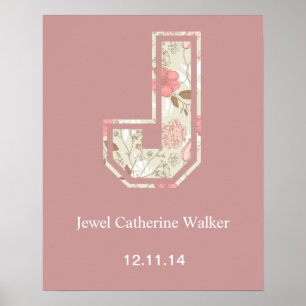 Monogram Letter J Poster