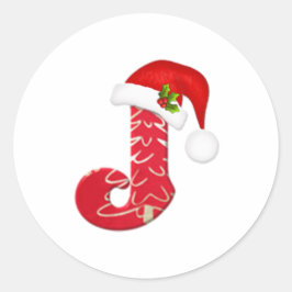 Monogram letter J, Santa hat Kerst sticker
