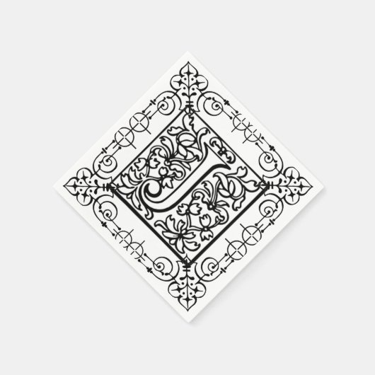 Monogram letter J Servetten (Hoek)