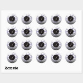 Monogram letter J Violet Ronde Sticker (Vel)