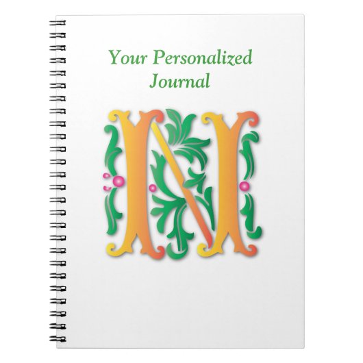 Monogram Letter Journal Notitieboek (Voorkant)