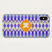 Monogram Letter K Blue en Oranje geometrisch Case-Mate iPhone Case (Achterkant (horizontaal))