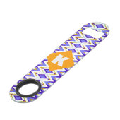 Monogram Letter K Blue en Oranje geometrisch Speed Flessenopener (Voorkant Gekanteld)