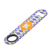 Monogram Letter K Blue en Oranje geometrisch Speed Flessenopener (Achterkant Gekanteld)