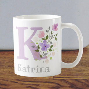Monogram Letter K & Christelijke naam Koffiemok