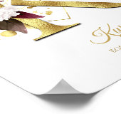 Monogram Letter K Gold Foil & Pink Floral Nursery Poster (Hoek)