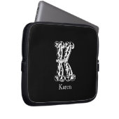 Monogram Letter K Initialen Laptop Sleeve (Voorkant Rechts)
