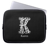 Monogram Letter K Initialen Laptop Sleeve (Voorkant)