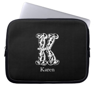 Monogram Letter K Initialen Laptop Sleeve