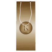 Monogram "Letter K" Wijn Cadeautas (Achterkant)