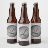 Monogram "Letter L" Bier Etiket (Flessen)