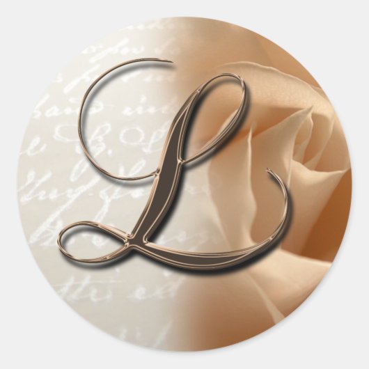 Monogram Letter L Bruiloft Envelop Sticker (Voorkant)