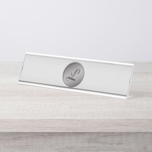 Monogram "Letter L" Bureau Naambordje (Voorkant)